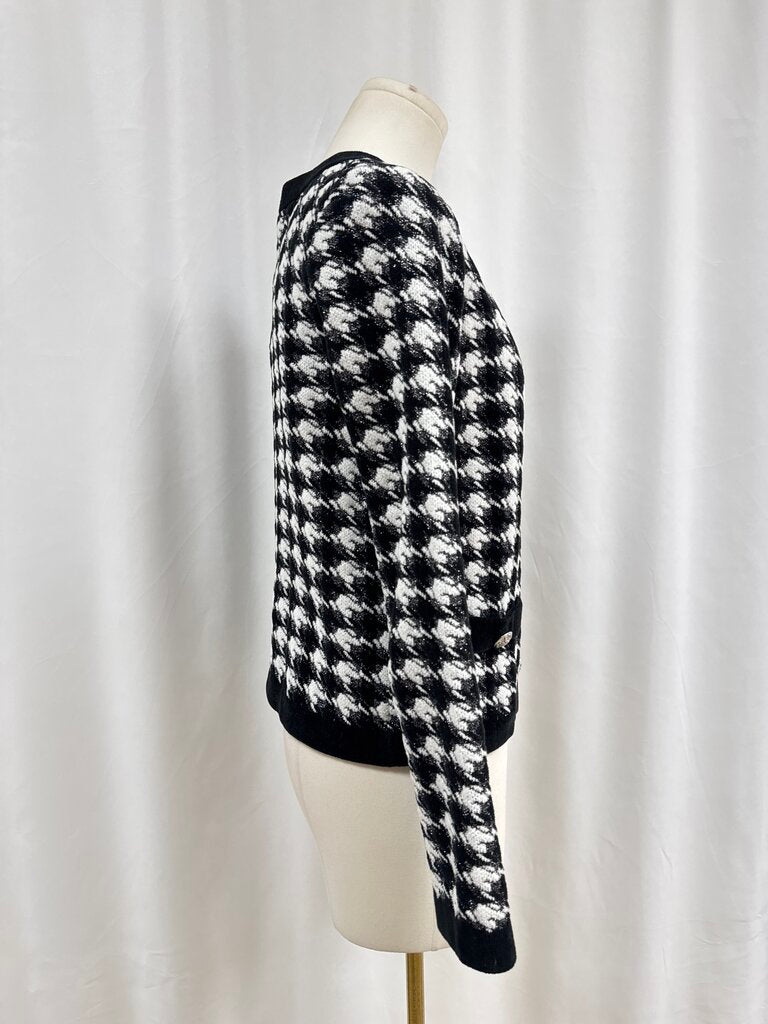 Veronica Beard Black and White Knit Houndstooth Jacket