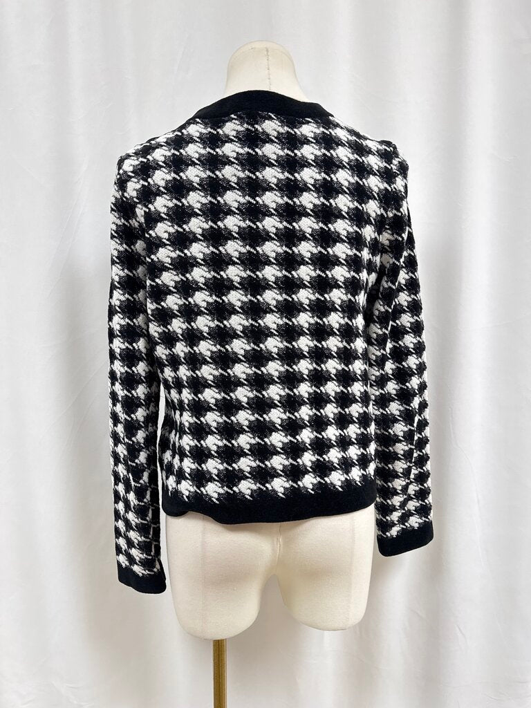 Veronica Beard Black and White Knit Houndstooth Jacket