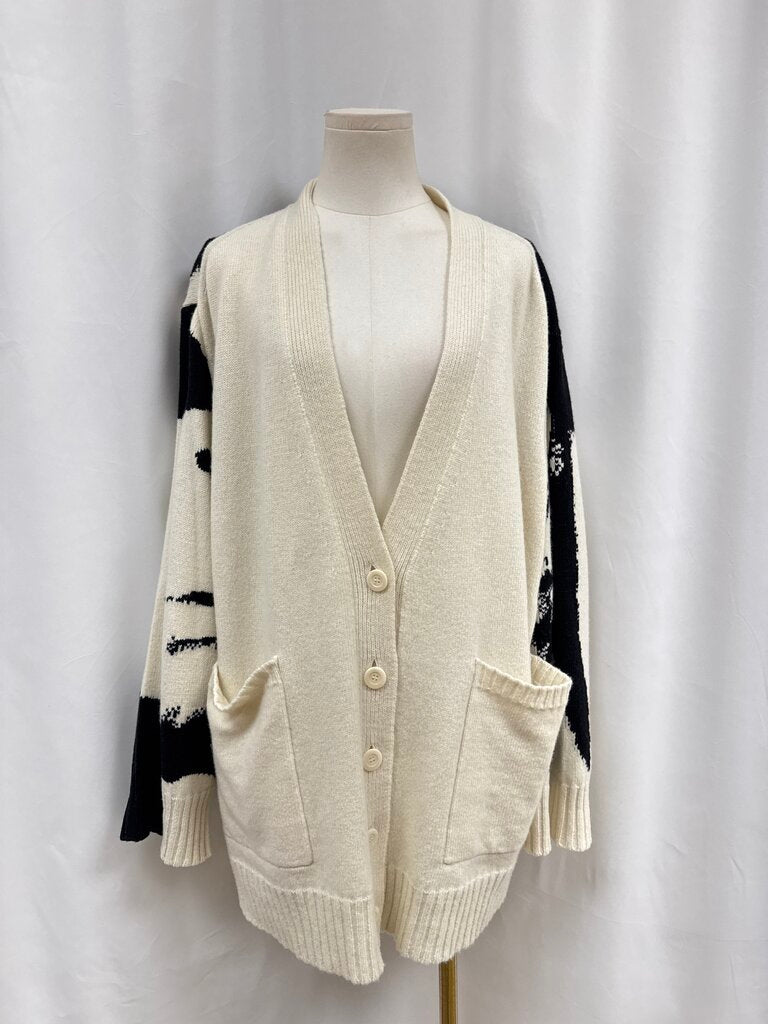 (nude) Black and White Cardigan