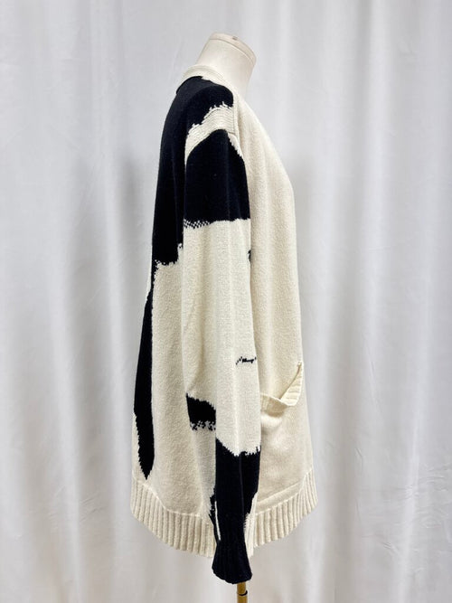 (nude) Black and White Cardigan