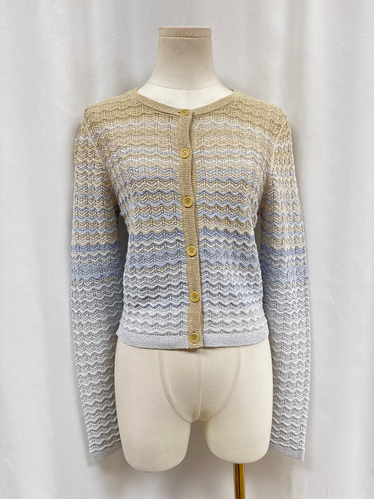 Sandro Purple and Tan Knit Cardigan
