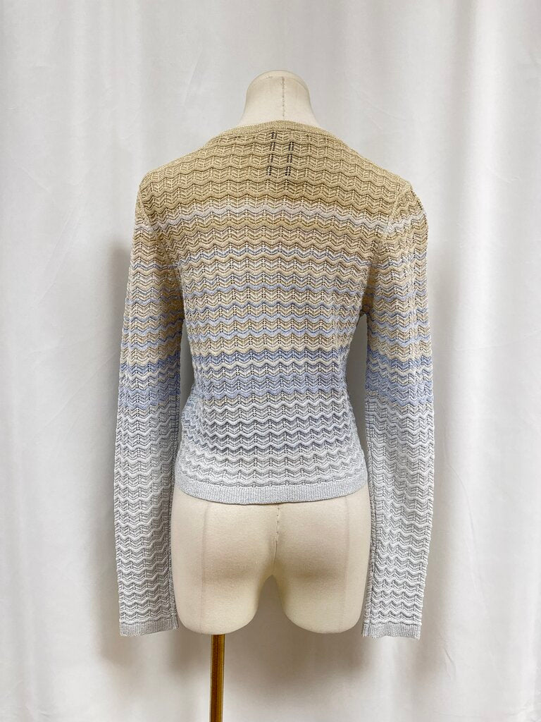 Sandro Purple and Tan Knit Cardigan