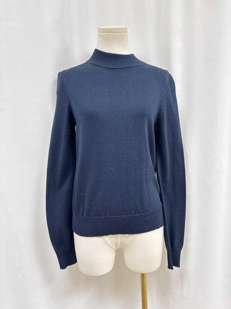 Oscar de la Renta Blue Floral Back Sweater