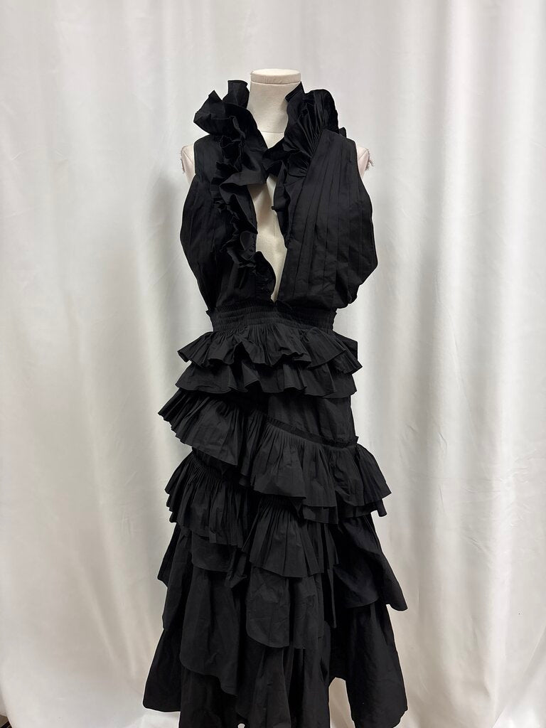 Ulla Johnson Black Ruffle Dress