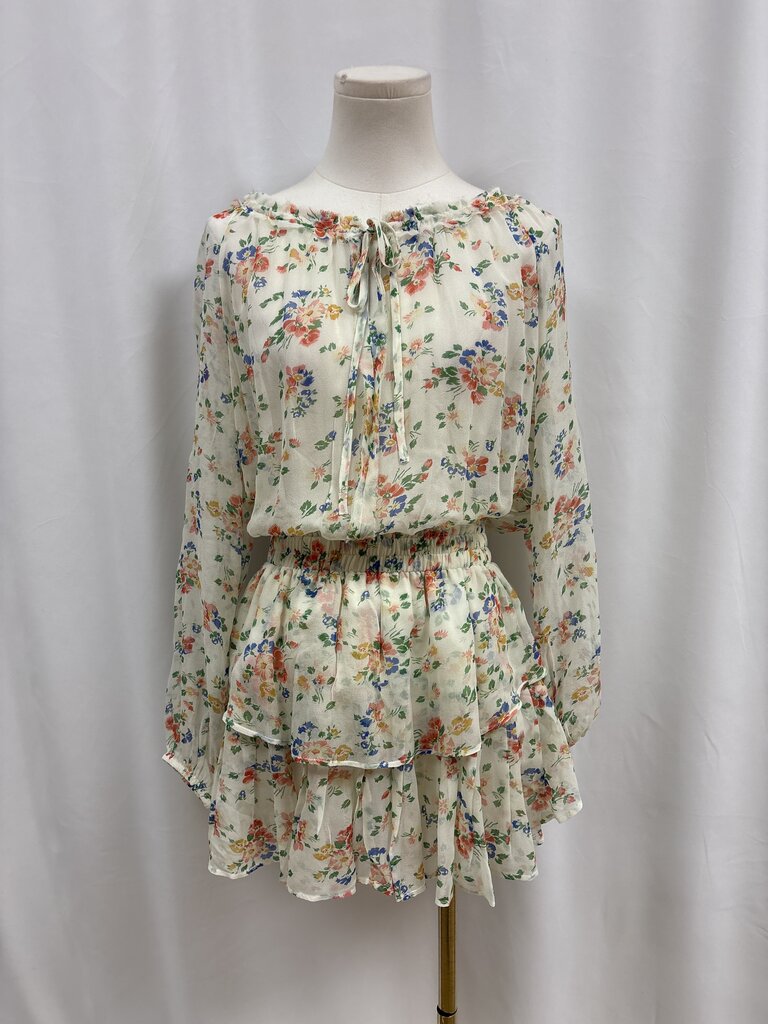 LoveShackFancy Ivory Floral Mini Dress