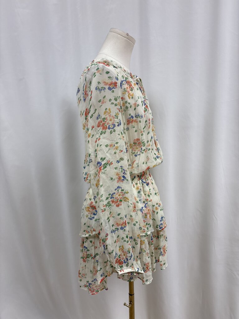 LoveShackFancy Ivory Floral Mini Dress