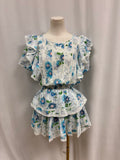 LoveShackFancy Blue Floral Mini Dress