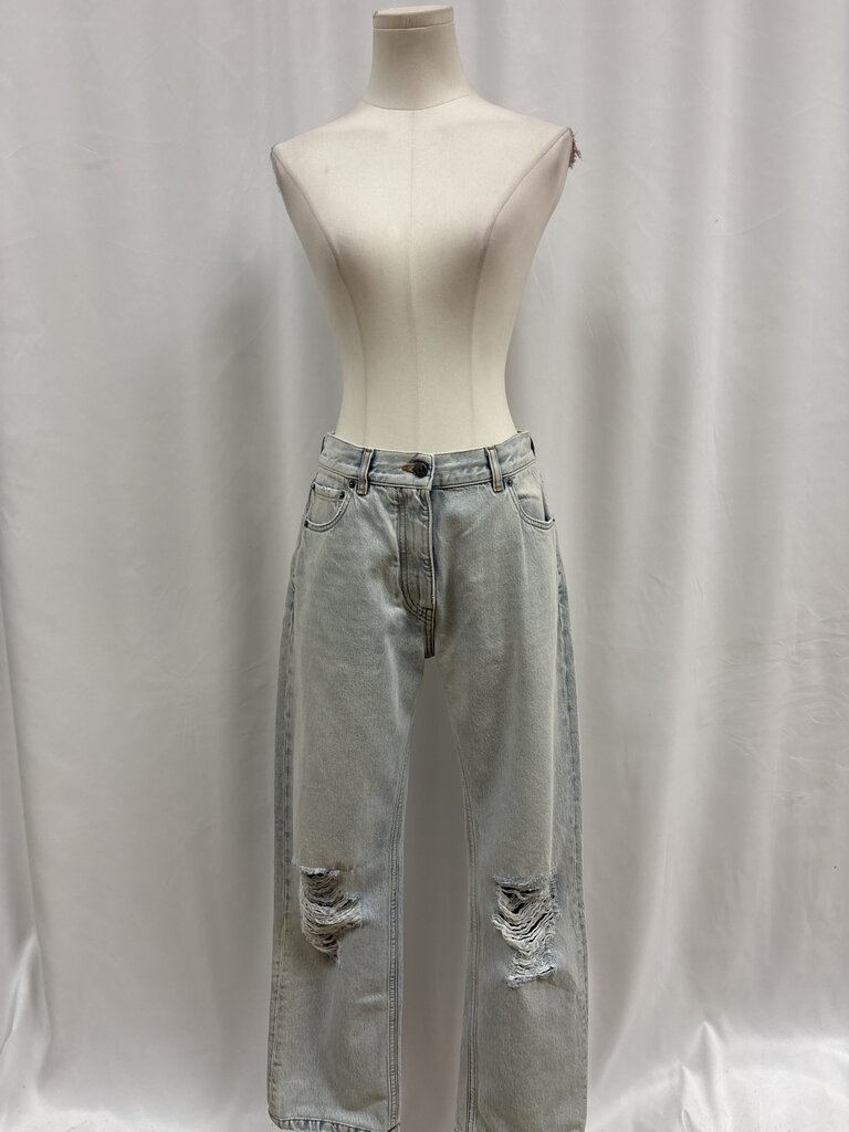 The Row Distressed Wide Leg Jean
