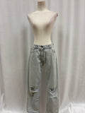 The Row Distressed Wide Leg Jean