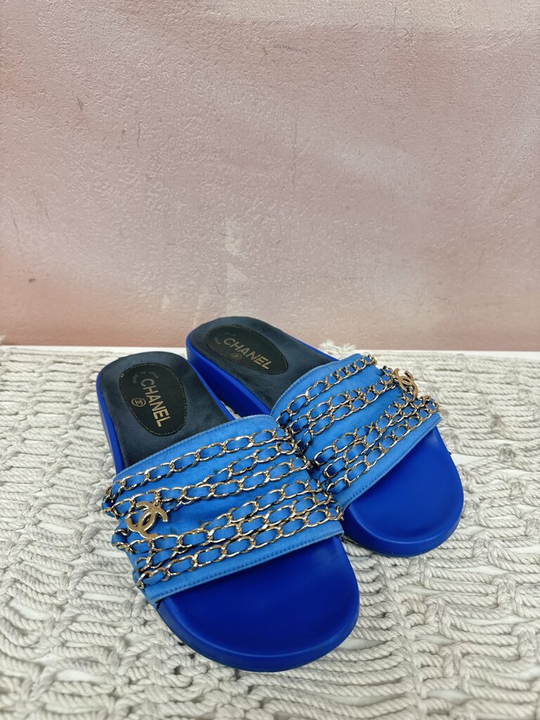 Chanel Interlocking CC Chain Slides (As Is)