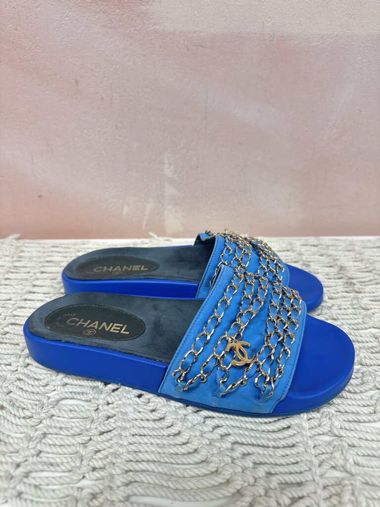 Chanel Interlocking CC Chain Slides (As Is)