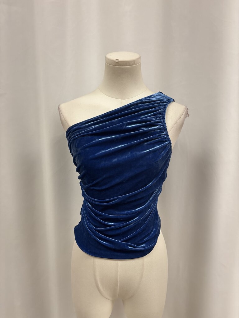 Staud One Shoulder Velvet Top