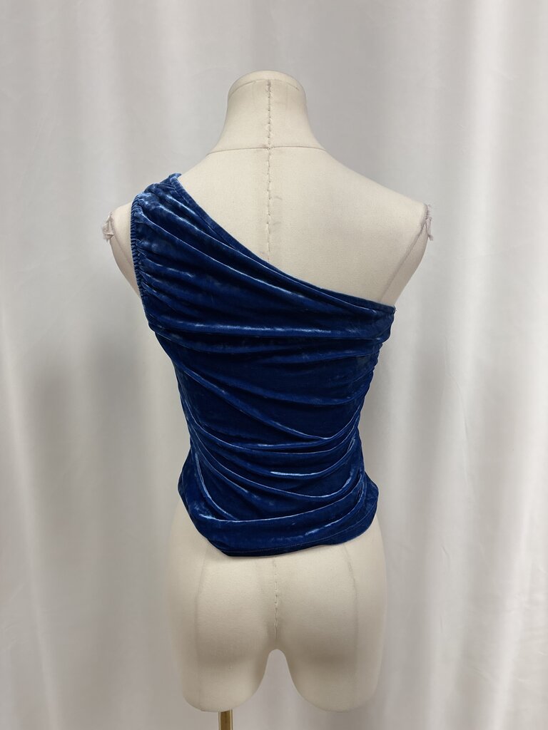 Staud One Shoulder Velvet Top