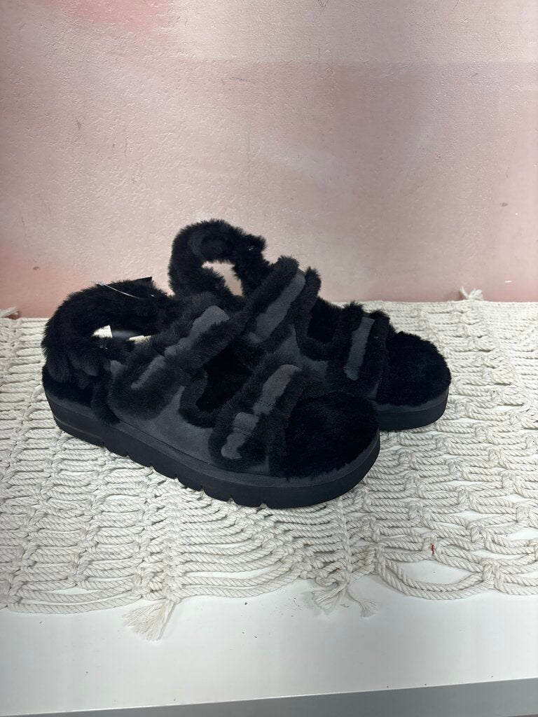 Stuart Weitzman Faux Fur Slides