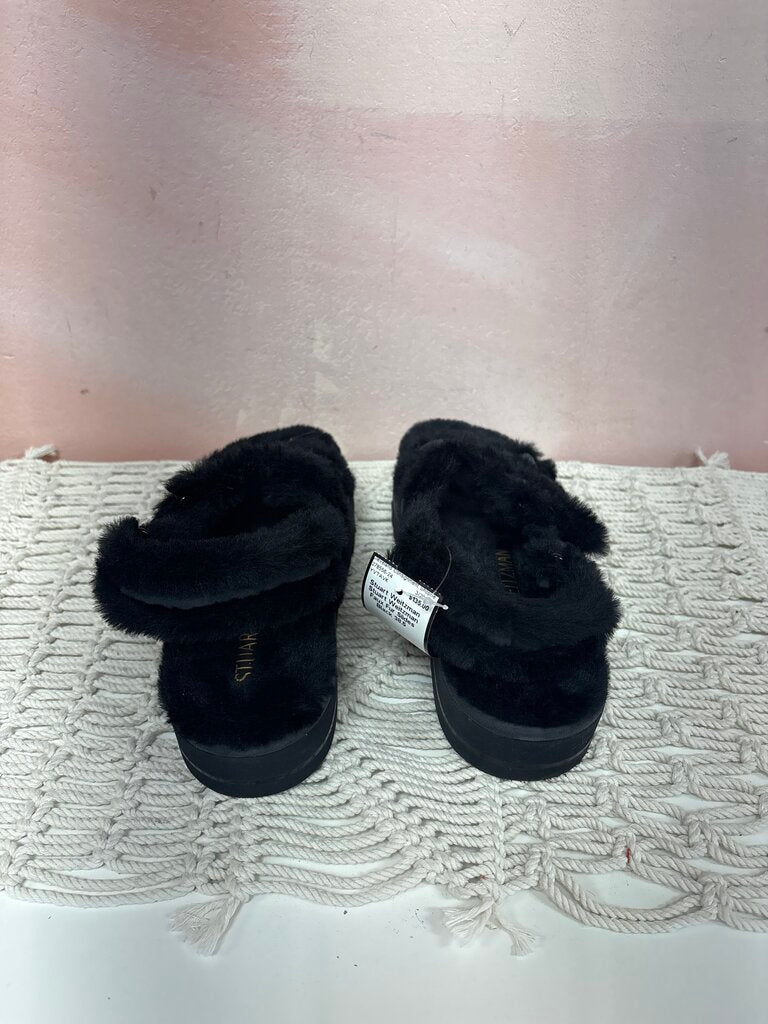 Stuart Weitzman Faux Fur Slides
