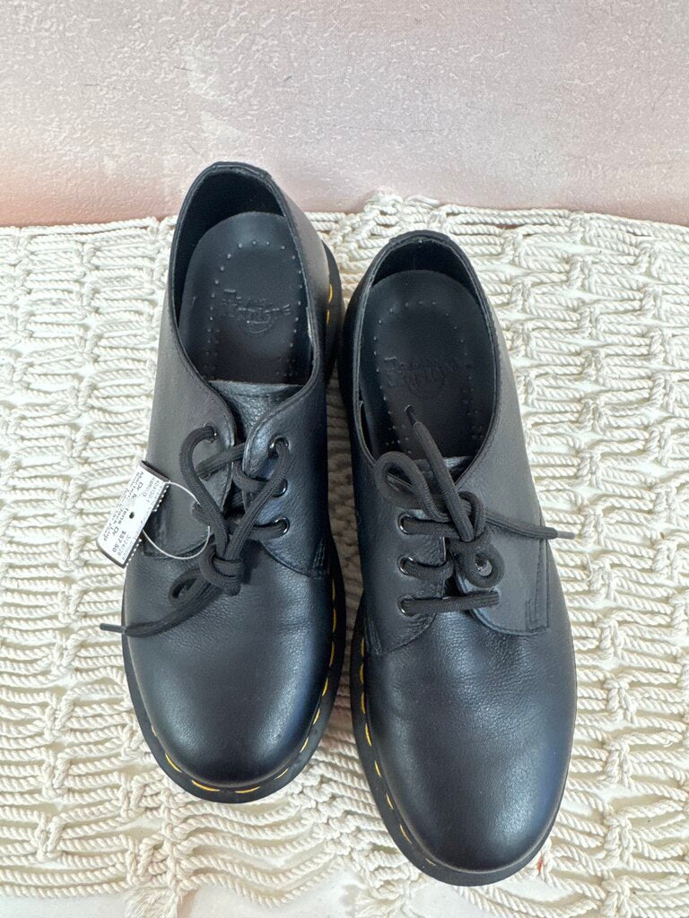 Dr Martens Black Lug Sole Lace Up Flat