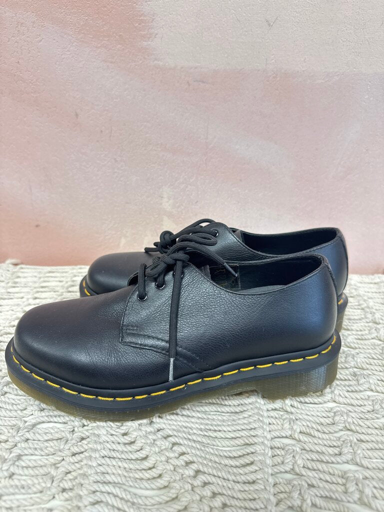 Dr Martens Black Lug Sole Lace Up Flat