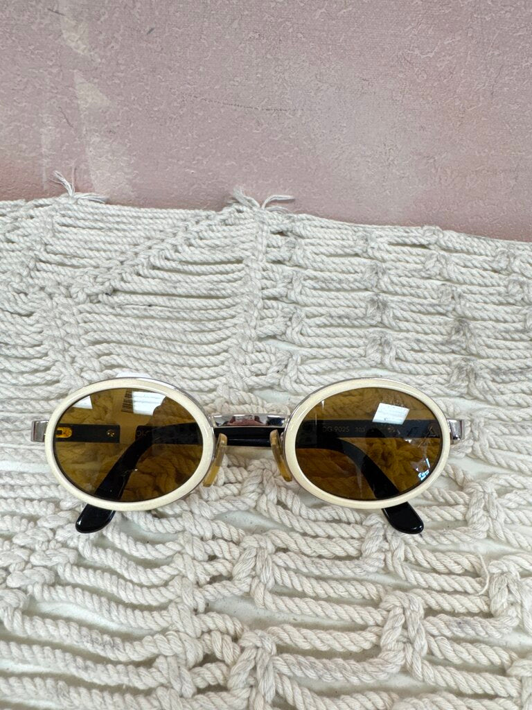 Dolce & Gabbana Cream Oval Frame Sunglasses w/Case