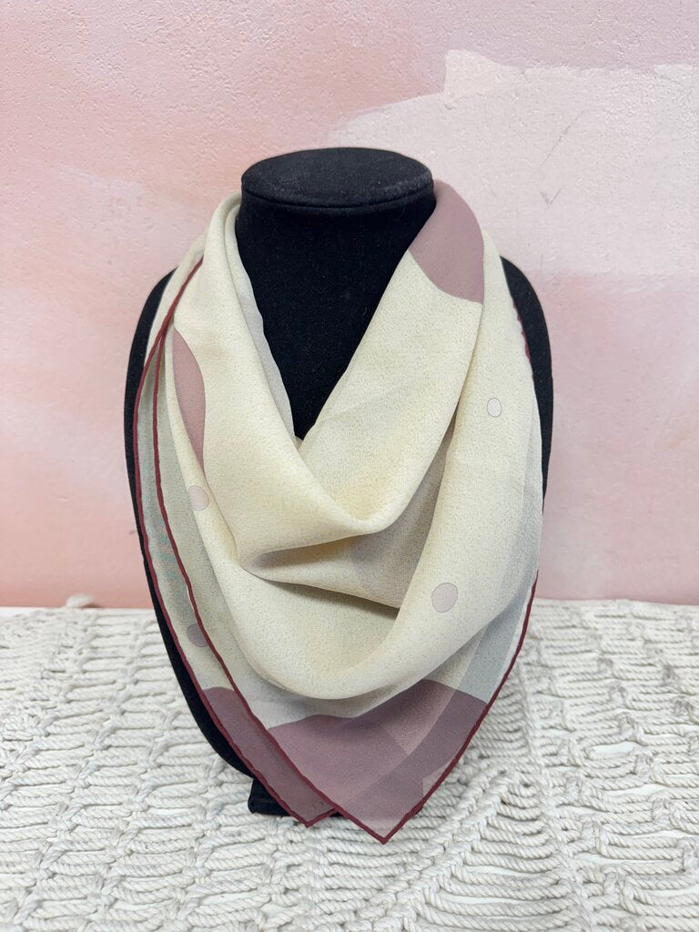 Bulgari Cream Printed Silk Scarf NWT