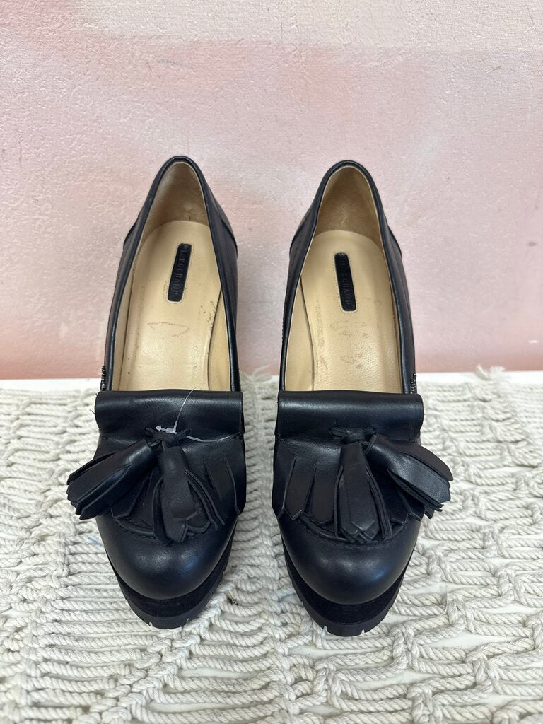 Longchamp Black Tassel Wedge