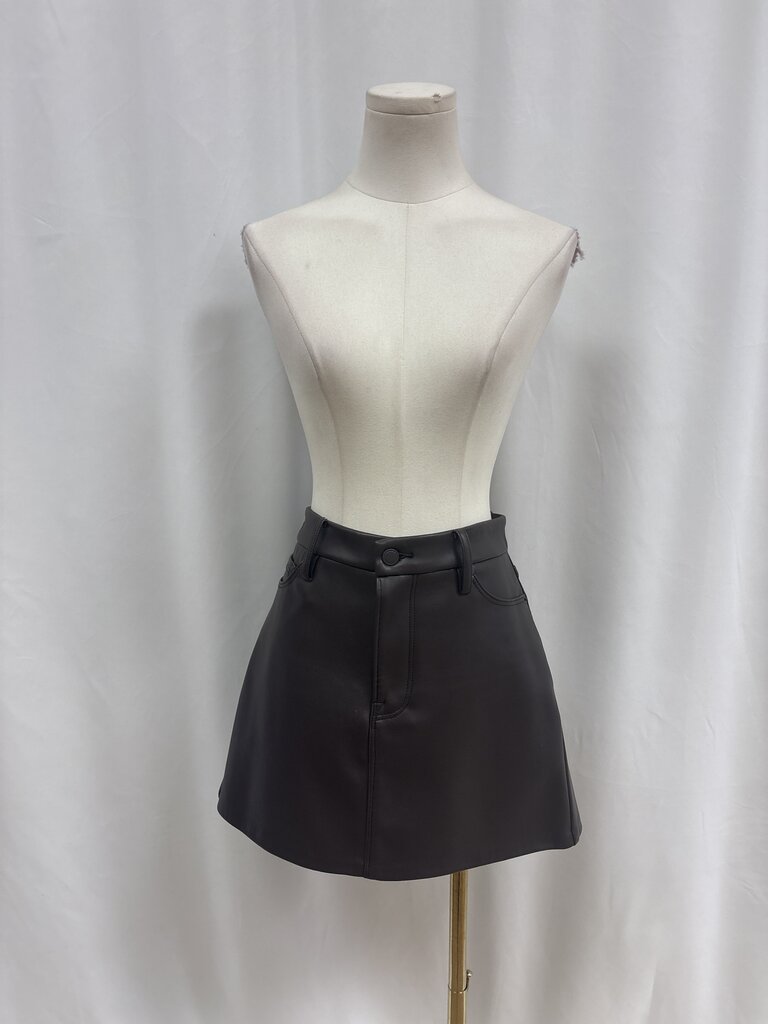 Good American Faux Leather Skirt