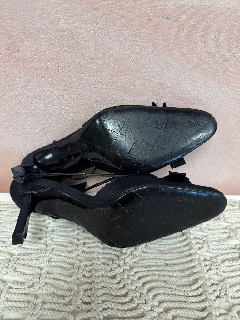 Chanel Black Classic Slingback w/Box