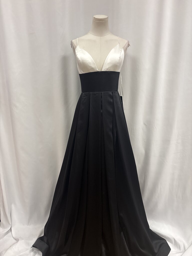 Jovani Black and White Gown NWT