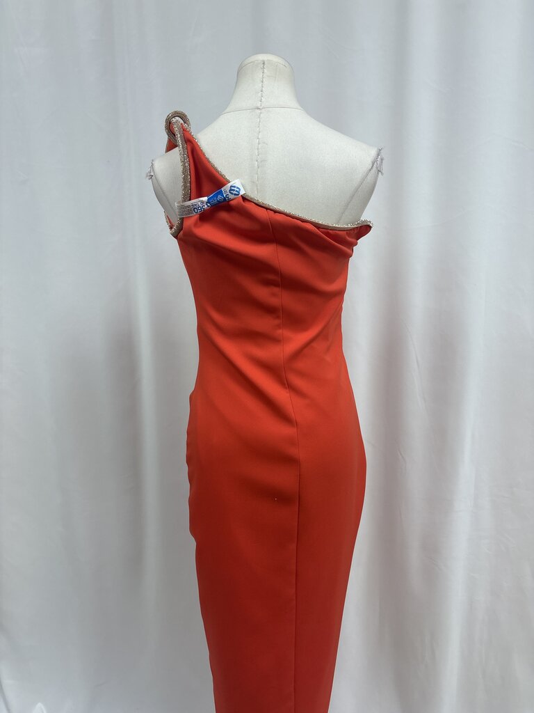 Rengin range One Shoulder Crystal Trim Evening Gown NWT