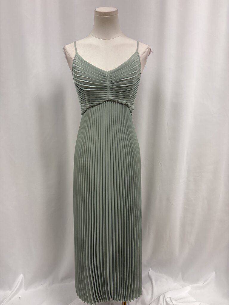 Babaton Sage Green Long Pleated Dress NWT