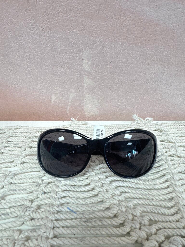 Fendi Black Frame Logo Sunglasses w/Case