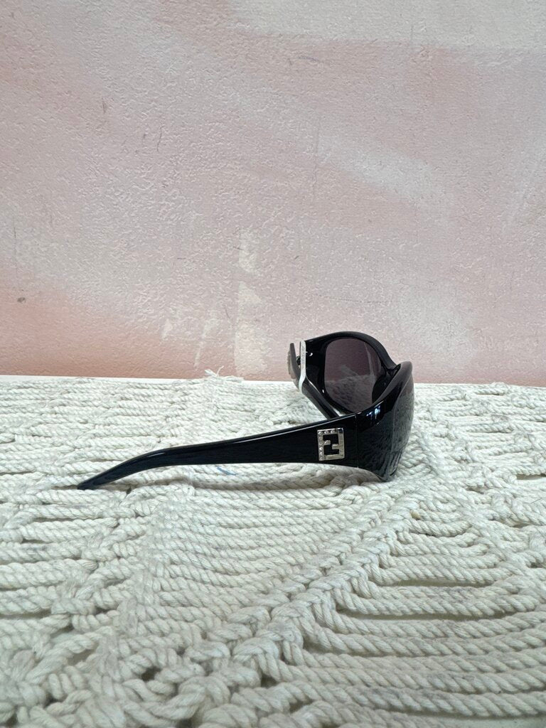 Fendi Black Frame Logo Sunglasses w/Case
