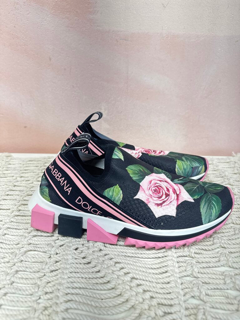 Dolce & Gabbana Floral Sorrento Pull On Sneaker (As Is)