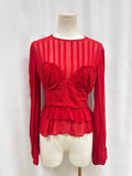 Farm Rio Red Pleated Top