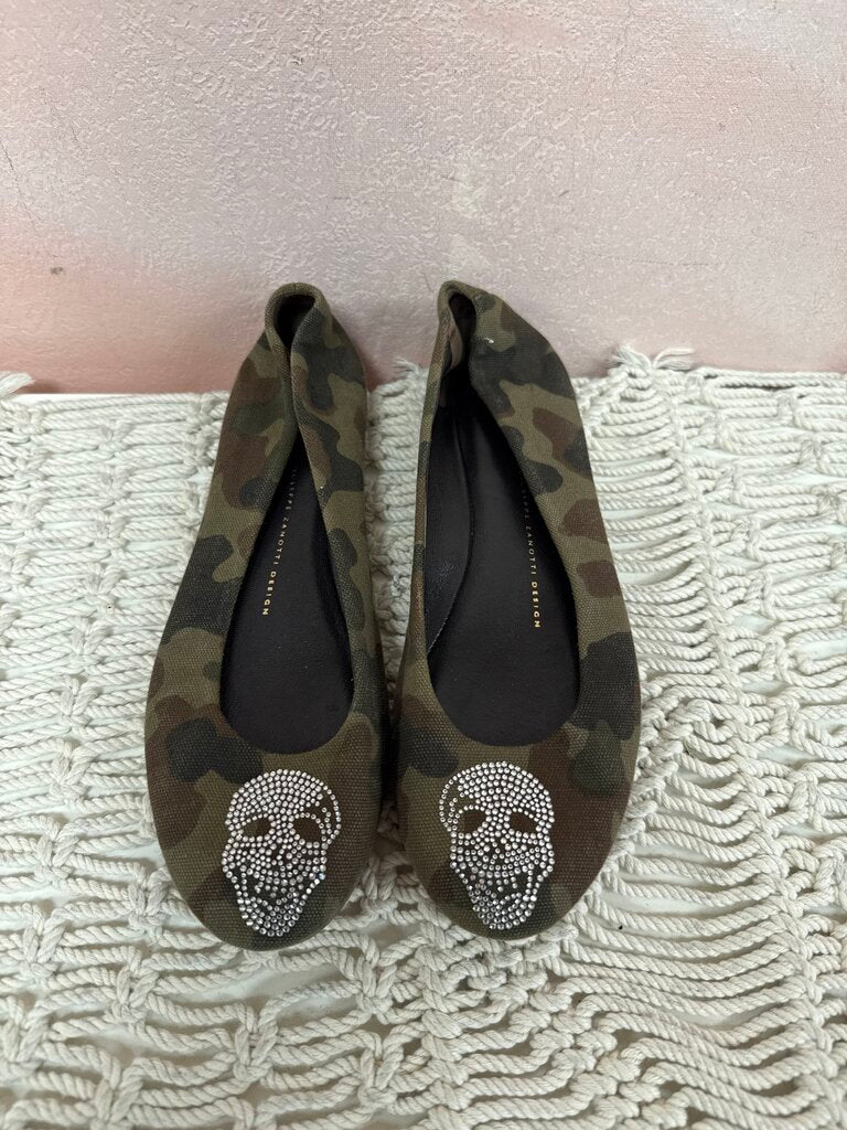 Guiseppe Zanotti Green Camo Ballet Flat