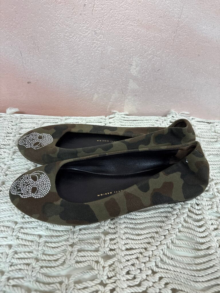 Guiseppe Zanotti Green Camo Ballet Flat
