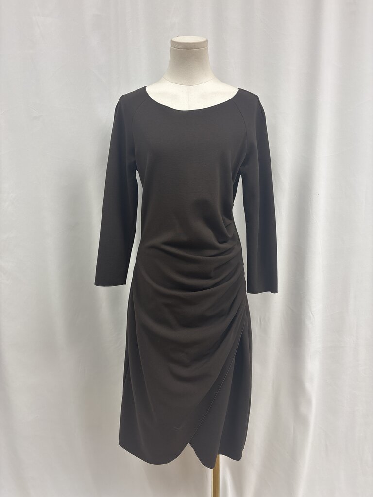 Armani Brown Ruched Knit Dress