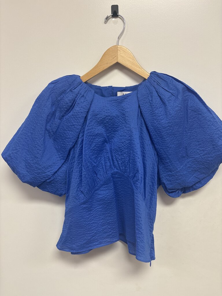 Frame Cobalt Puff Sleeve Top