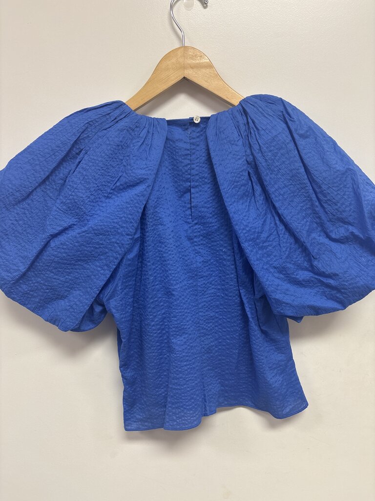 Frame Cobalt Puff Sleeve Top