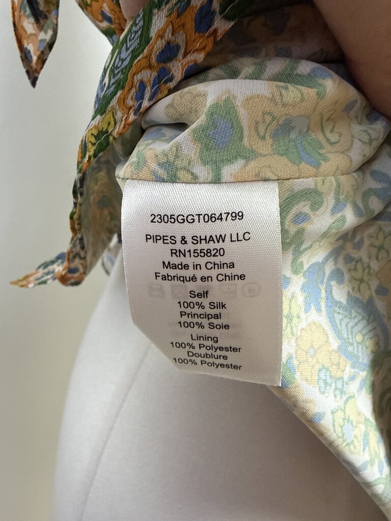 Veronica Beard Yellow Floral Ruffle Top NWT