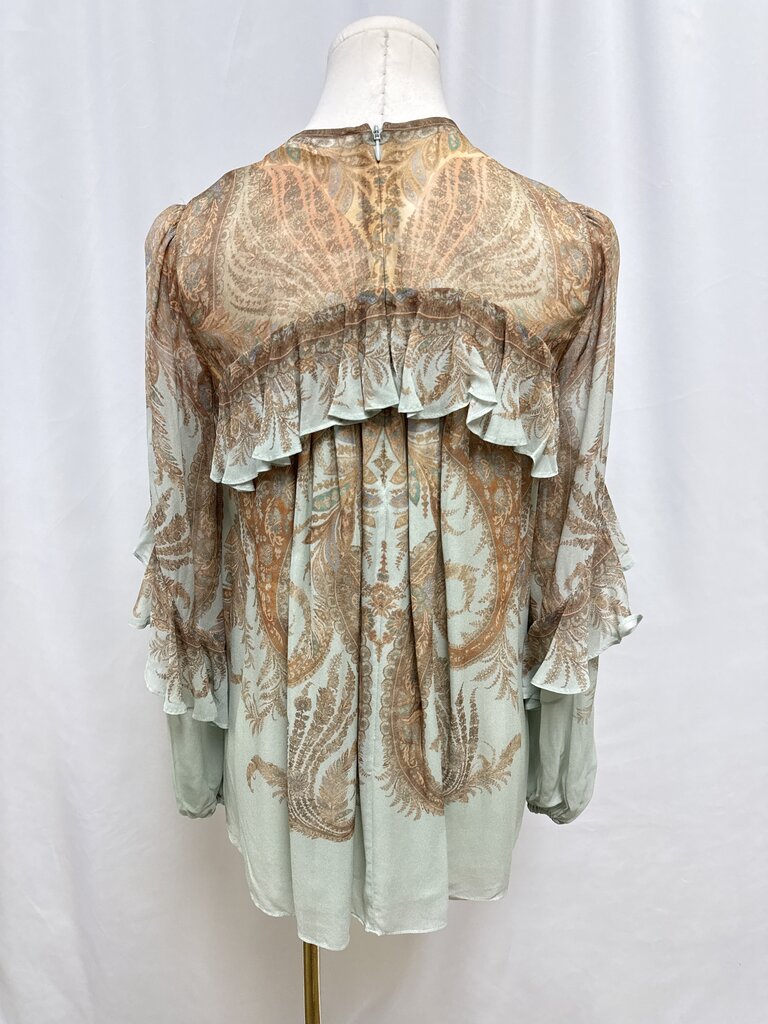 Zimmermann Sage Floral Ruffle Blouse