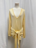 The Attico Yellow Knit Wrap Mini Mini Dress