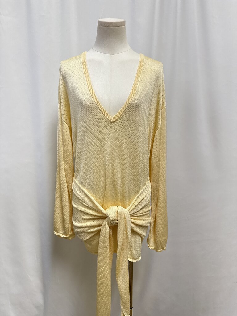 The Attico Yellow Knit Wrap Mini Mini Dress