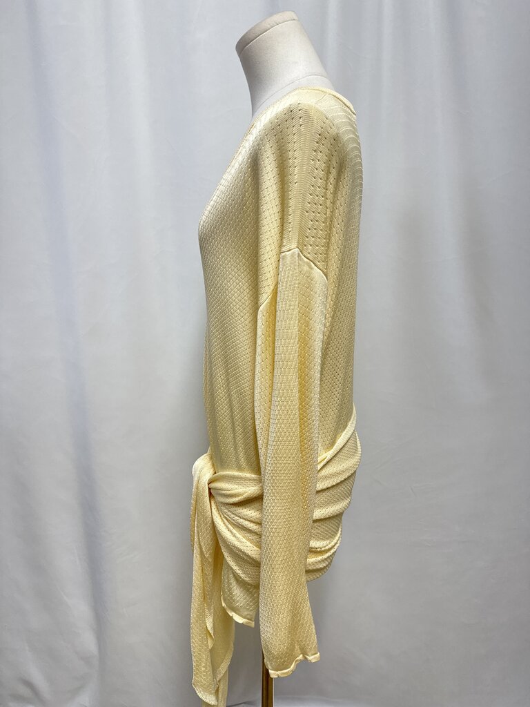 The Attico Yellow Knit Wrap Mini Mini Dress