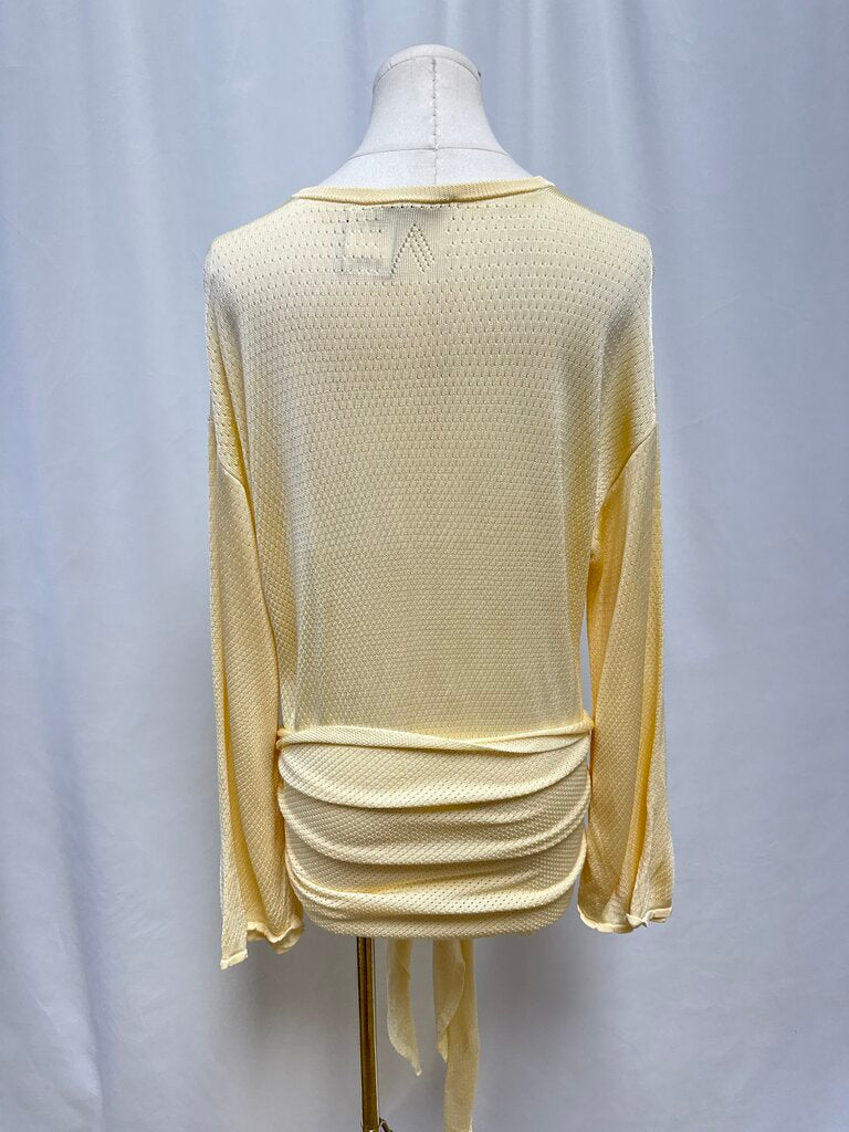 The Attico Yellow Knit Wrap Mini Mini Dress