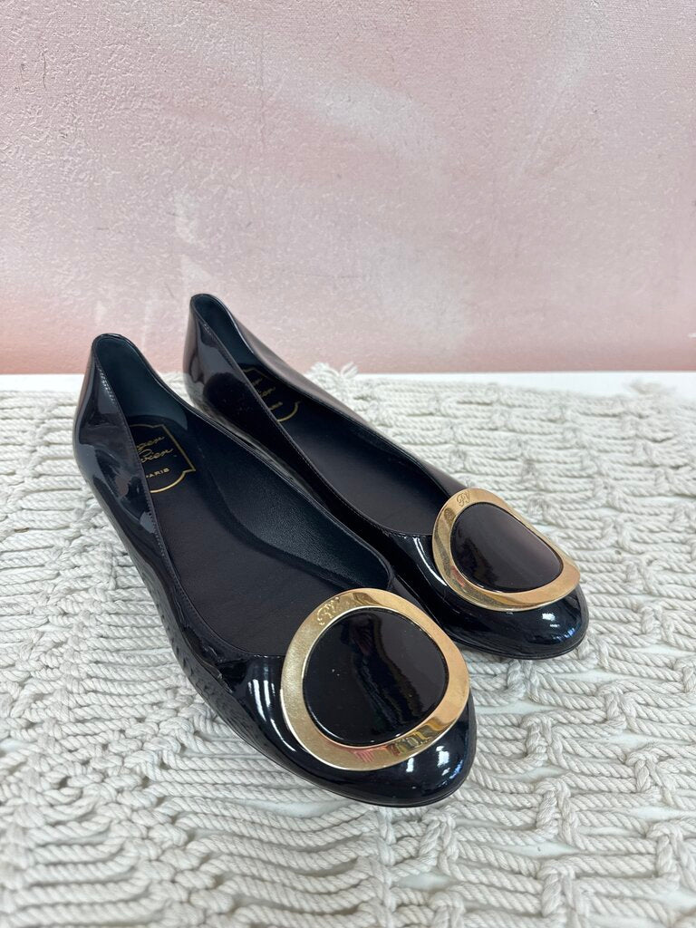 Roger Vivier Black Patent Ballerina Flat