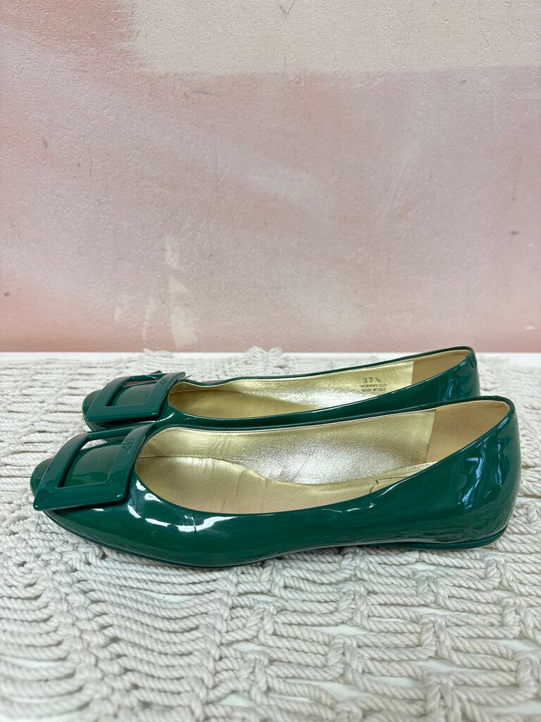 Roger Vivier Green Patent Ballerina Flat