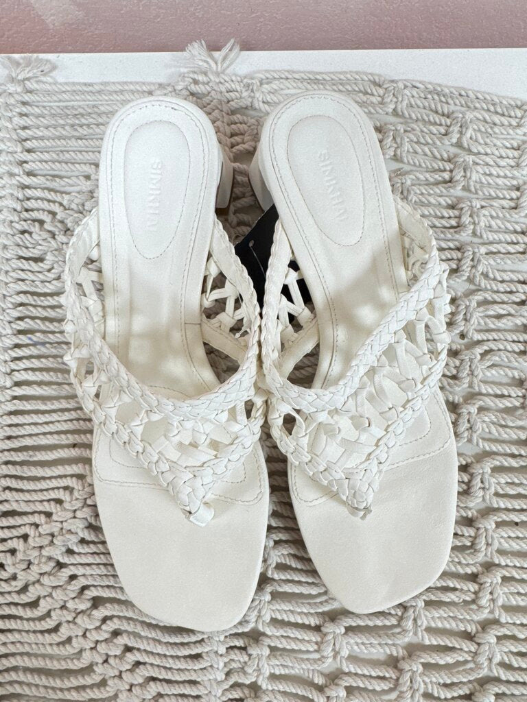 Simkhai White Woven Sandal w/Dustbag