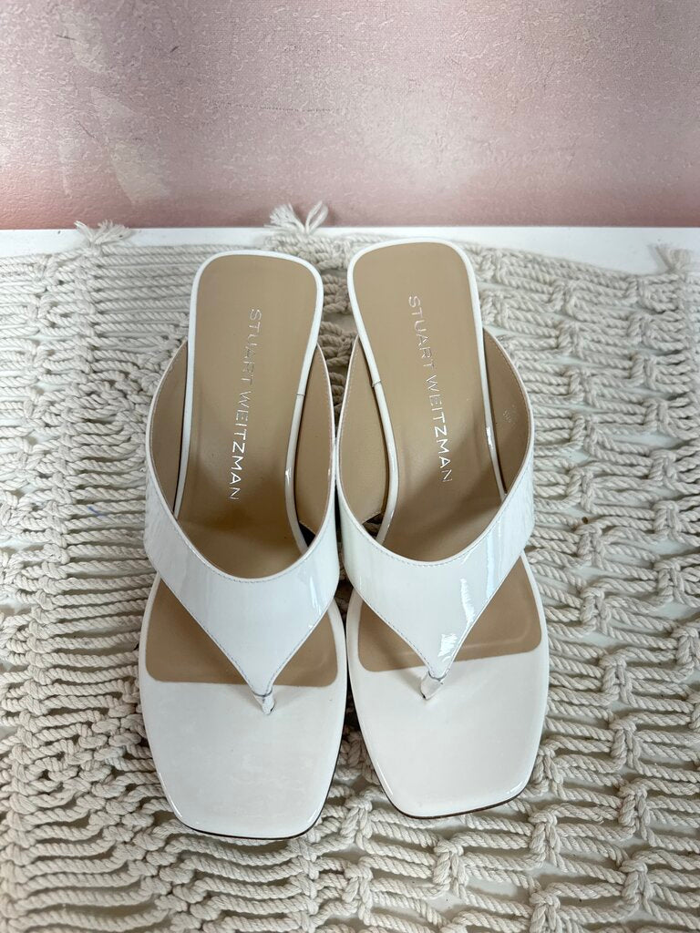 Stuart Weitzman White Wedge Sandal w/Dustbag