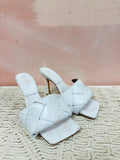 Bottega White Woven Heel (As Is)