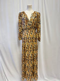ba&sh Gold Printed Metallic Maxi Dress